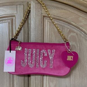 NEW Juicy Couture Fuchsia Pouch with Gold Chain